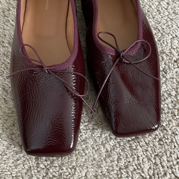 Mansur Gavriel Maroon Leather Flats - Picture 5 of 9